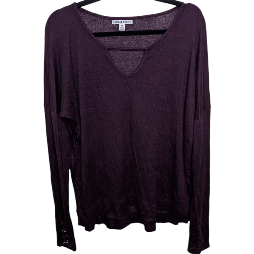 Moral Fiber Purple V-Neck Knit Sweater 💜